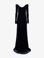 ALAIA Curved Neckline Velvet Maxi Dress