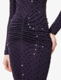 ALAIA Draped Embellished Long-Sleeve Jersey Maxi Dress