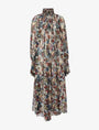 KHAITE Edgar Floral Chiffon Silk Maxi Dress
