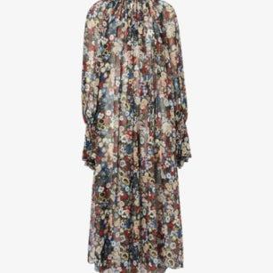 KHAITE Edgar Floral Chiffon Silk Maxi Dress