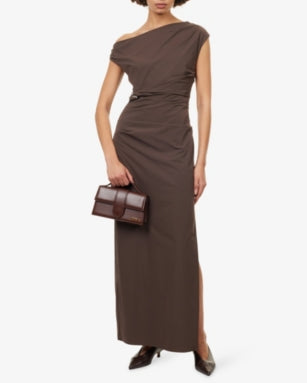 Sol Off-Shoulder Stretch-Woven Gown