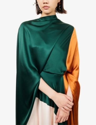 ROKSANDA Andromeda Caped-Sleeve Silk Maxi Dress