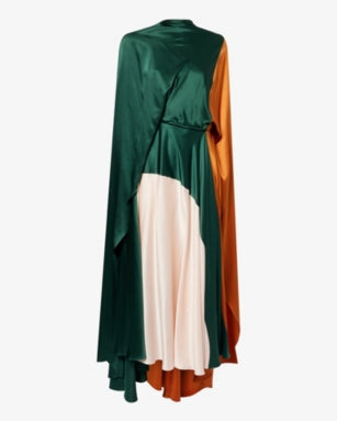 ROKSANDA Andromeda Caped-Sleeve Silk Maxi Dress