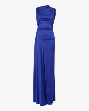 VICTORIA BECKHAM Sleeveless Draped Stretch-Jersey Maxi Dress