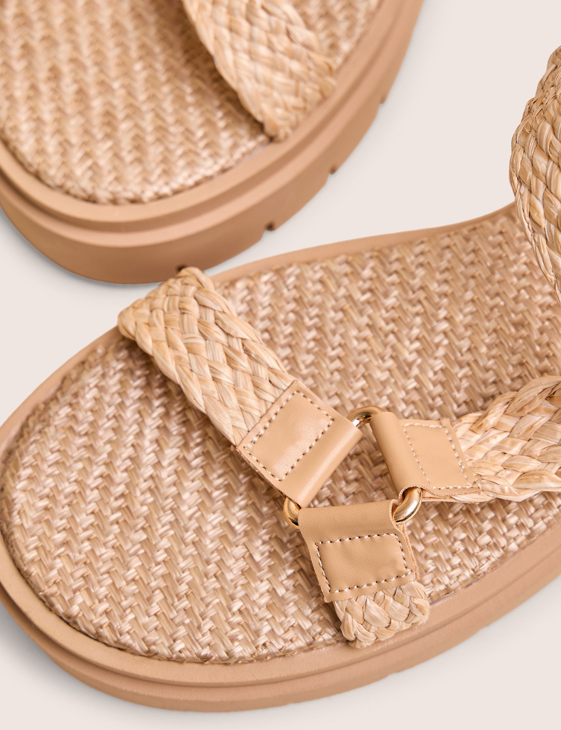 Hazard Natural Raffia Chunky Dad Sandals