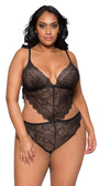 Plus Size Lace Cut Out Teddy