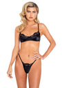 Lace and Satin Underwire Bra Set