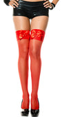 Sheer Thigh High Stockings with Bows
