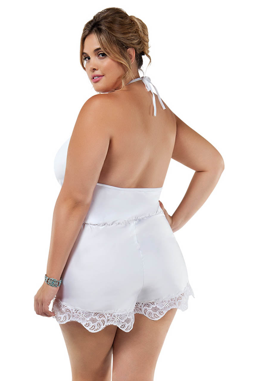 Plus Size Charming Satin Romper