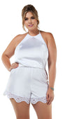Plus Size Charming Satin Romper