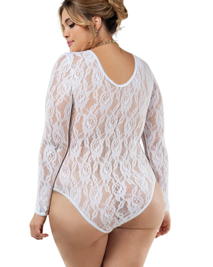 Plus Size Adore White Lace Teddy