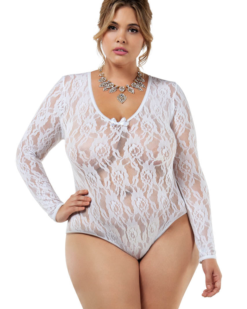 Plus Size Adore White Lace Teddy