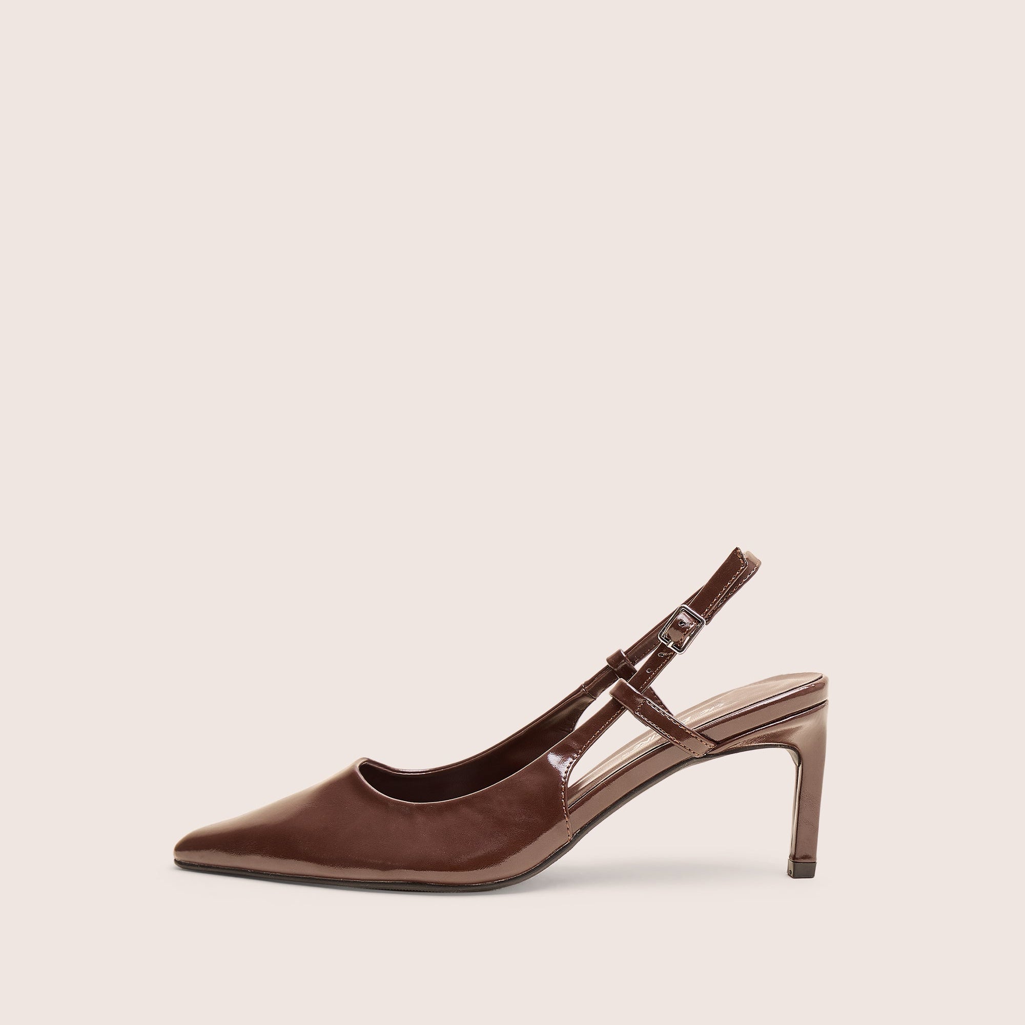 Salsa Chocolate Sling Back Pointed Toe Heels
