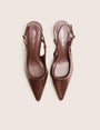 Salsa Chocolate Sling Back Pointed Toe Heels