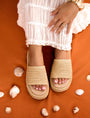 Sangria Natural Woven Flatform Sandals