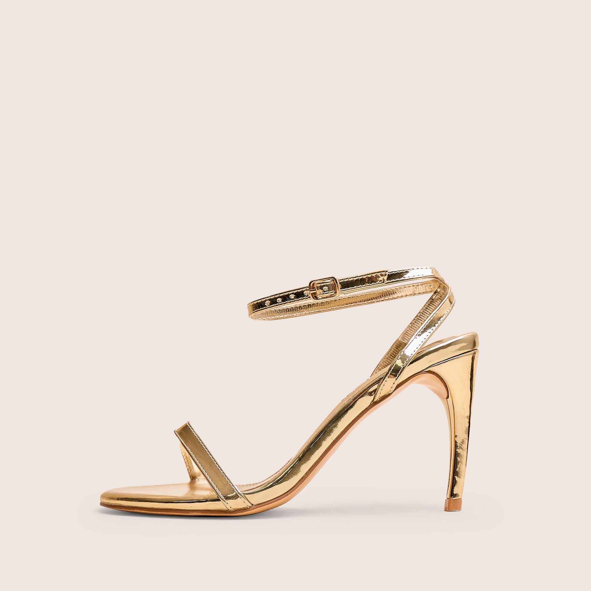 Selene Gold Curved Heels Barely There