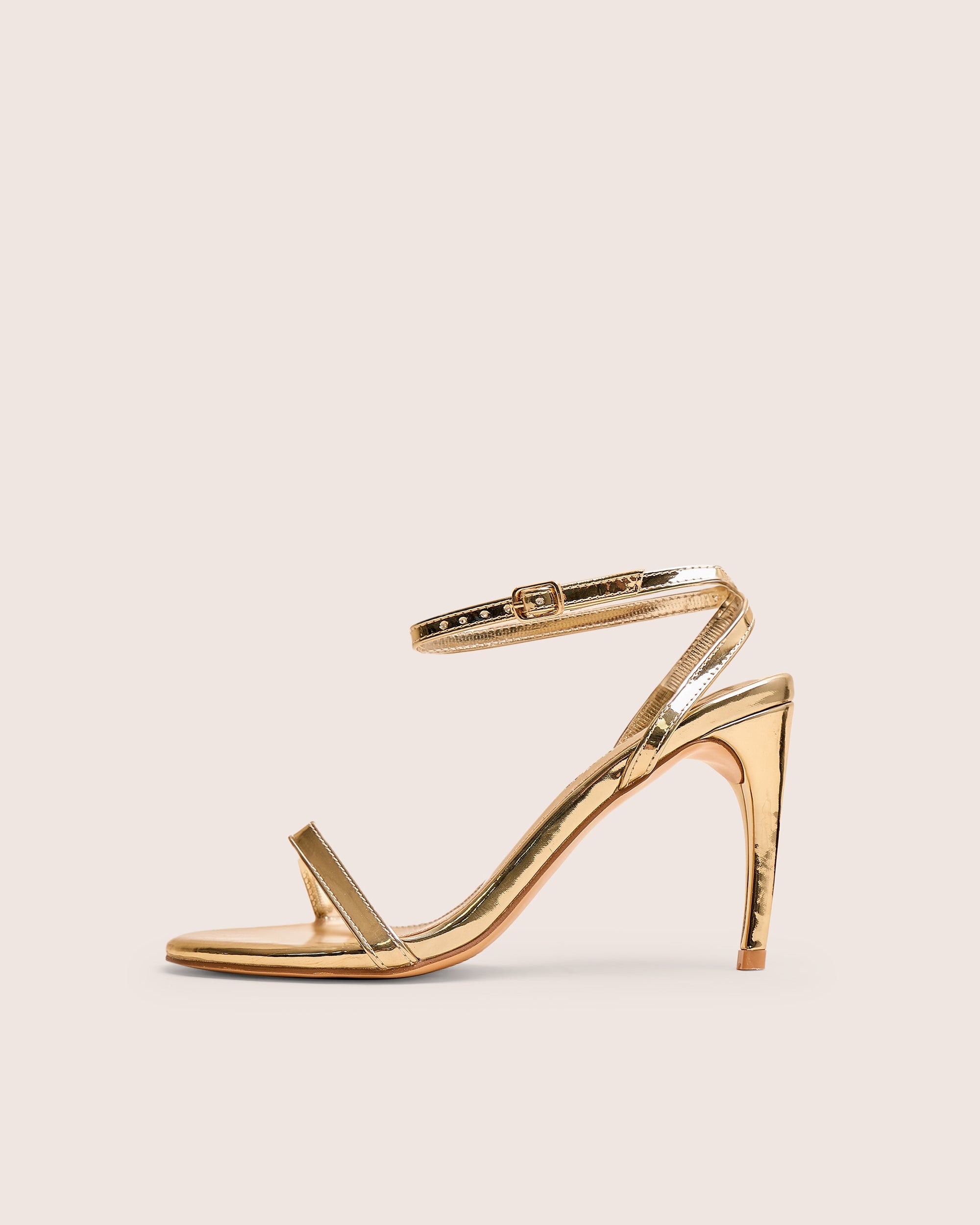 Selene Gold Curved Heels Barely There