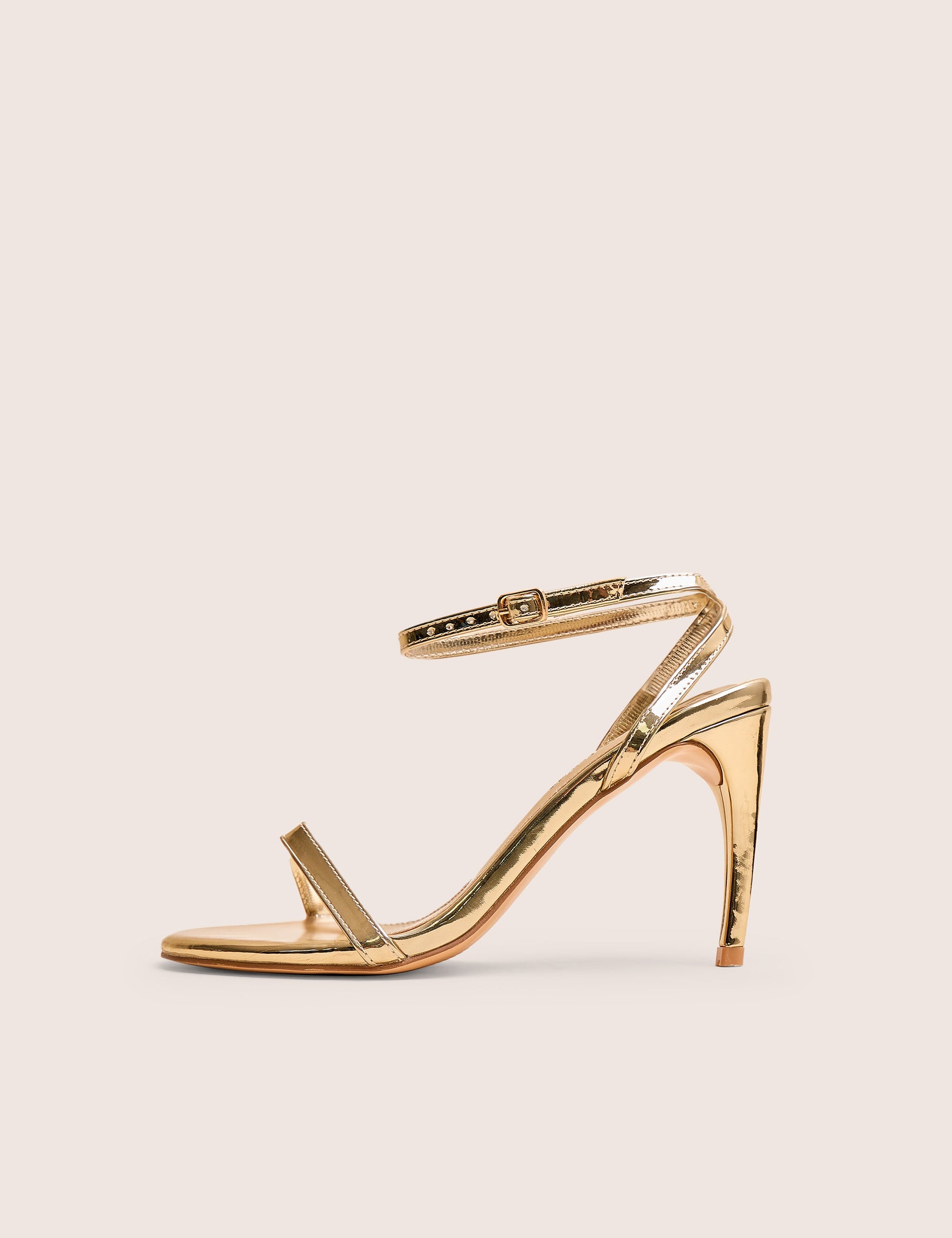 Selene Gold Curved Heels Barely There