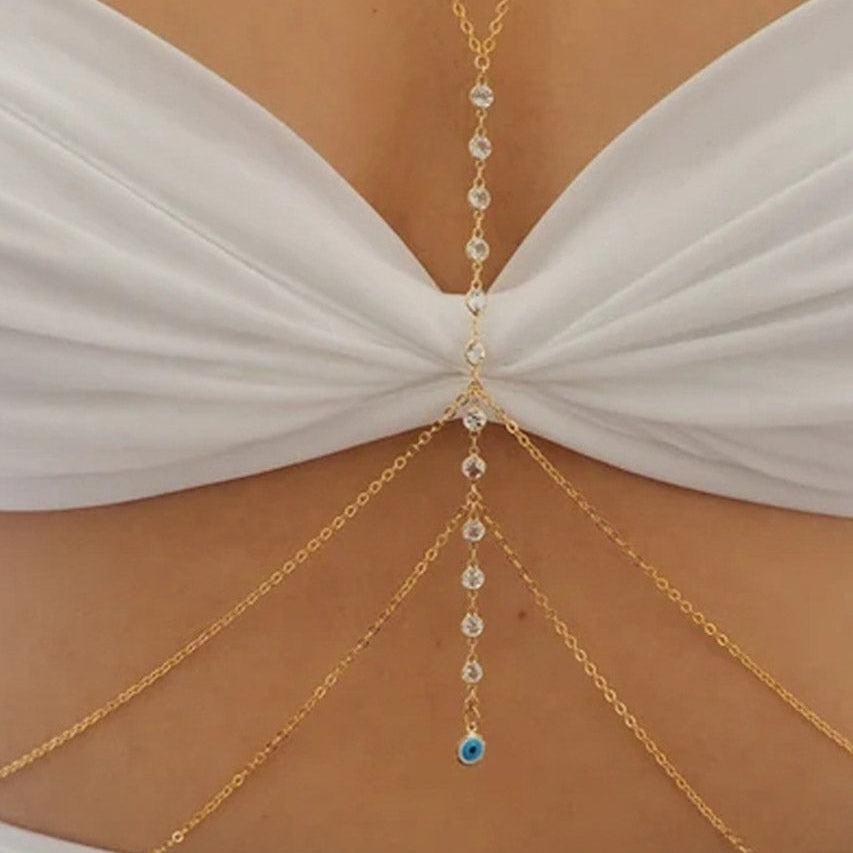 Body Chain with Faux Diamonds