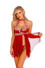 High Neck Contrast Lace Babydoll