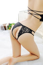 Cut Out Open Crotch Lace Thong