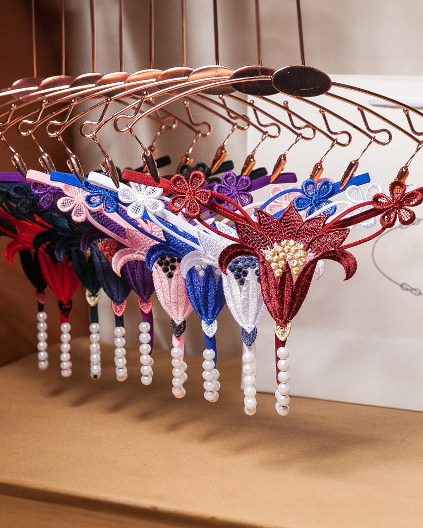 Embroidered Lily Crotchless Panty