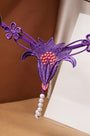 Embroidered Lily Crotchless Panty