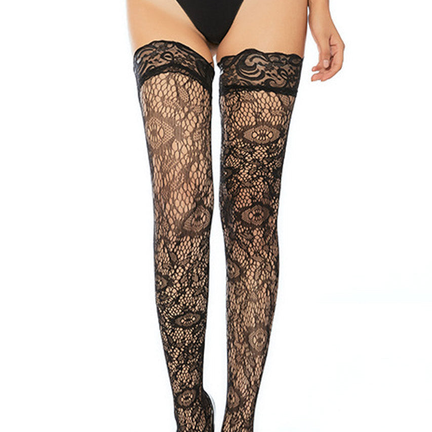 Patterned Fishnet Thigh Highs