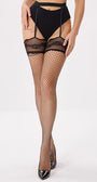 Contrast Net Garter Stockings