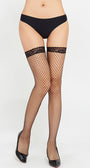 Net Thigh Highs with Thin Lace Top