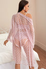 French Dot Mesh Robe and Bra Set