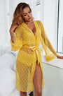 French Dot Mesh Robe and Bra Set