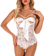 Lace Open Bust Bow Teddy