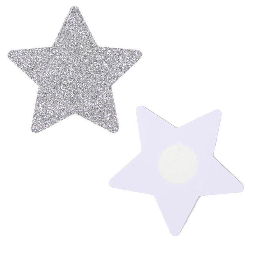 White Glitter Star Pasties