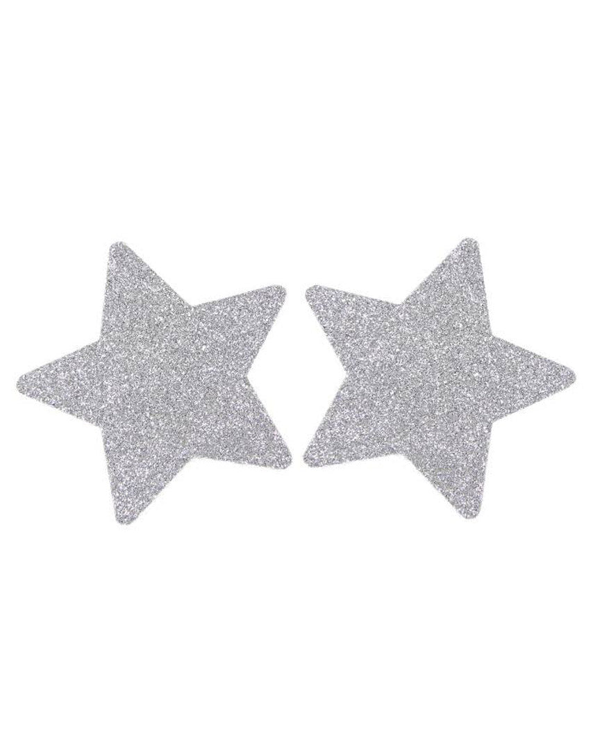 White Glitter Star Pasties