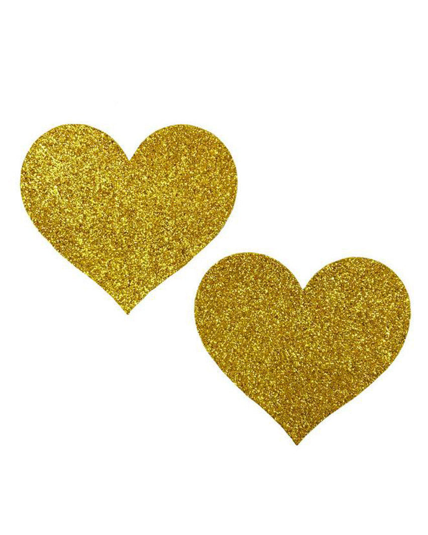 Gold Glitter Heart Pasties