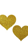 Gold Glitter Heart Pasties