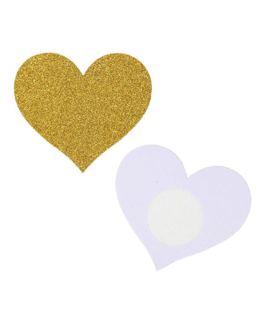 Gold Glitter Heart Pasties