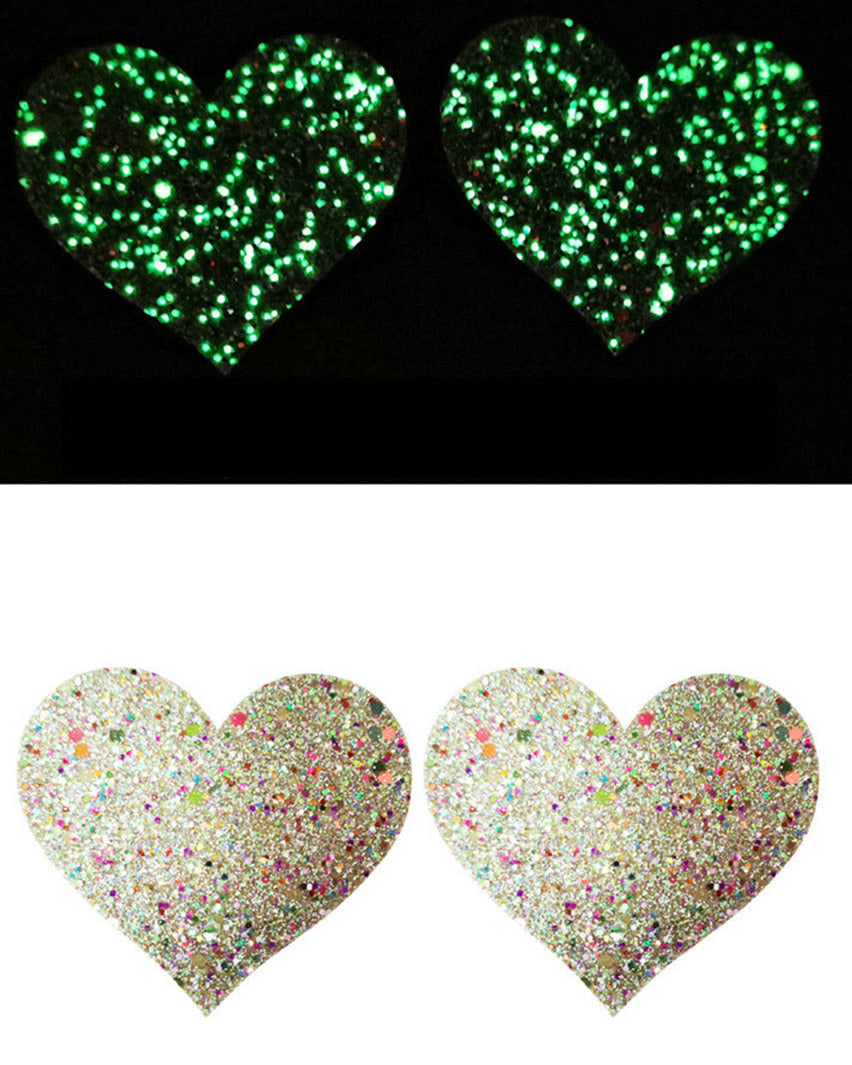 Glow In The Dark Heart Pasties