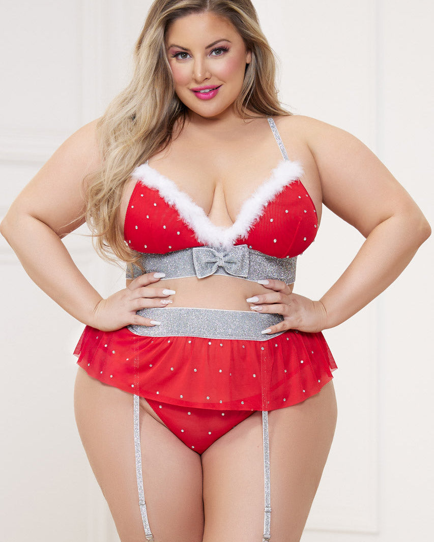 Plus Size Winter Wonderland Bra Set