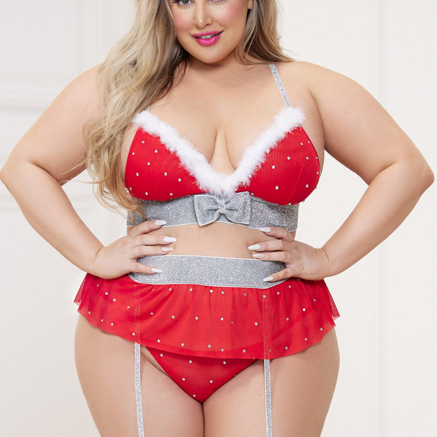 Plus Size Winter Wonderland Bra Set