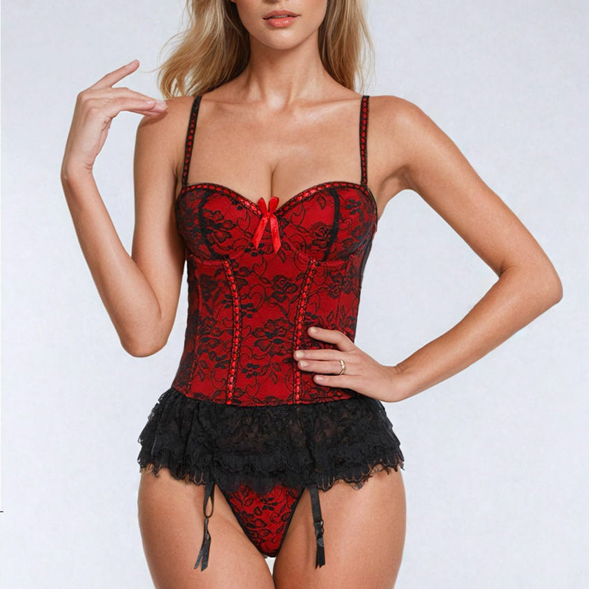 Skirted Lace Bustier Set