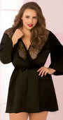 Plus Size Romantic Eyelash Lace Robe