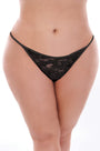 Plus Size Ruffled Mesh Thong