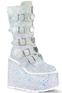 White Multi Glitter 5.5" Platform Mid-Calf Boots*