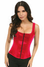 Red Satin Steel Boned Uniforming Corset with Straps
