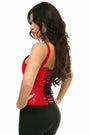 Red Satin Steel Boned Uniforming Corset with Straps