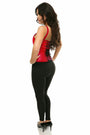 Red Satin Steel Boned Uniforming Corset with Straps