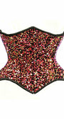 Multi Pink Sequin Curvy Cut Waist Cincher Corset