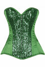 Green Sequin Steel Boned Corset